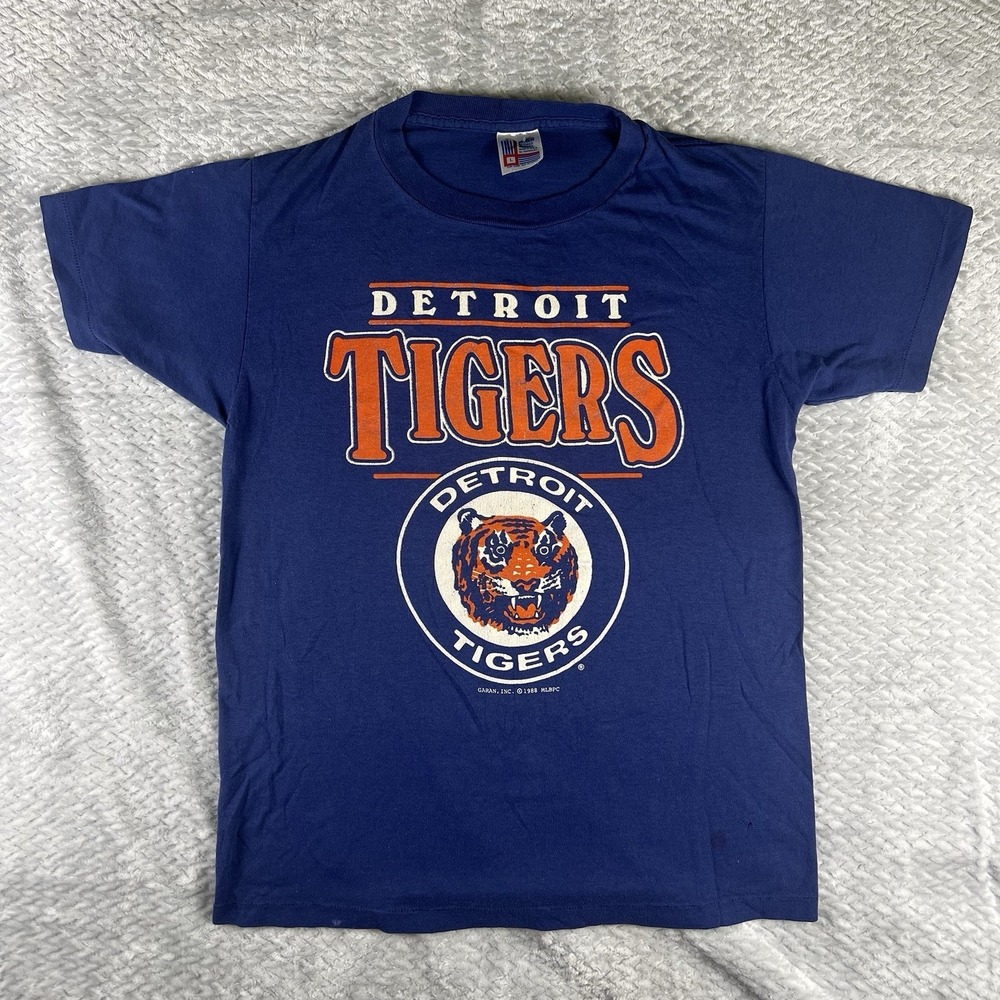 Vintage 1988 Detroit Tigers T Shirt Adult S M Baseball Made USA Tee Tagged L MLB